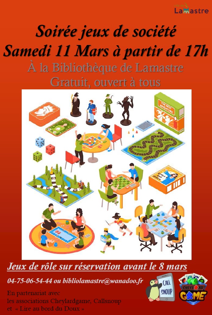 Affiche Soirée Jeux Lamastre 11mars23